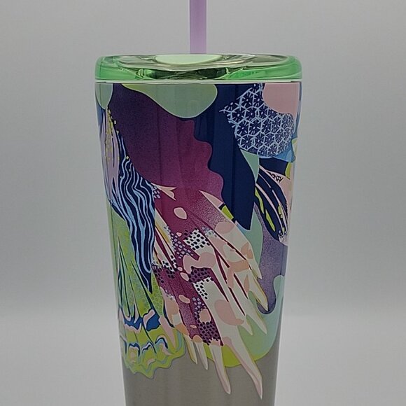 Starbucks 24 oz Cold Tumbler Stainless Double Wall Sip or Straw Lid SPRING Print - Picture 7 of 15